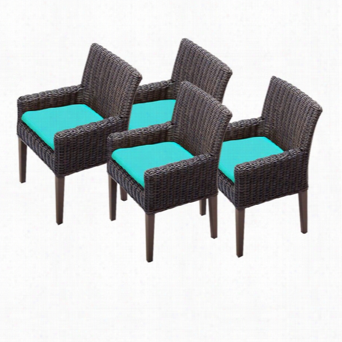 Tkc Vence Wicker Patio Arm Dining Chairs In Arubw (set Of 4)