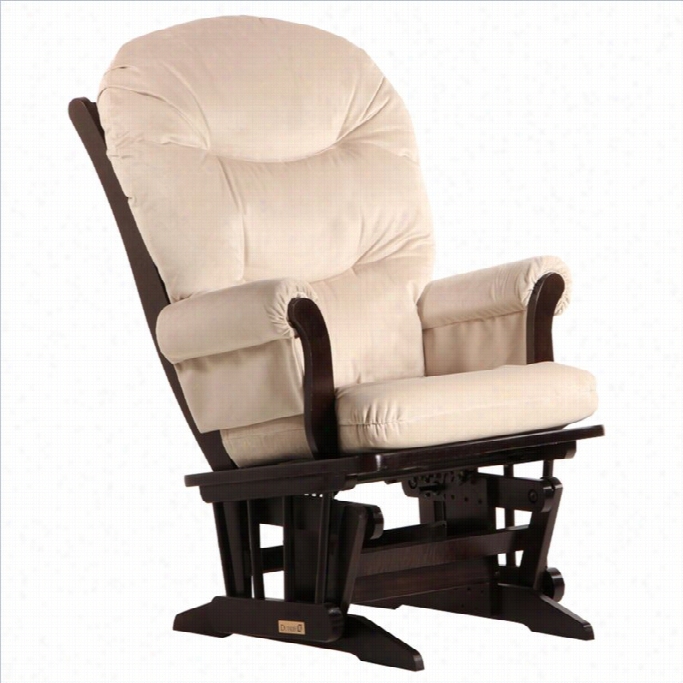 Ultramotion By Dutailier Sleigh Glider In Espresso And Light Beige Fabric