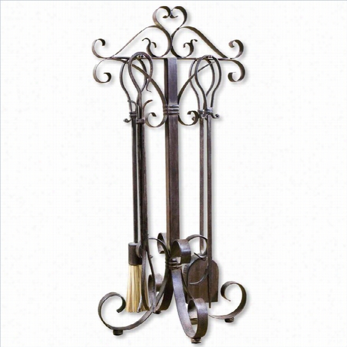 Uttermost Daymeio Nmeal Fireplace Tools In Cocoa Brown (set Of 5)