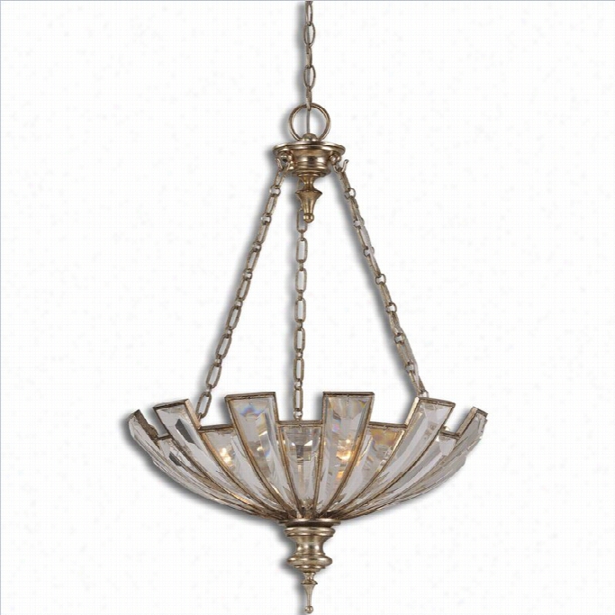 Uttermost Vicentina 3 Light C Rystal Pendant In Silver Champagne