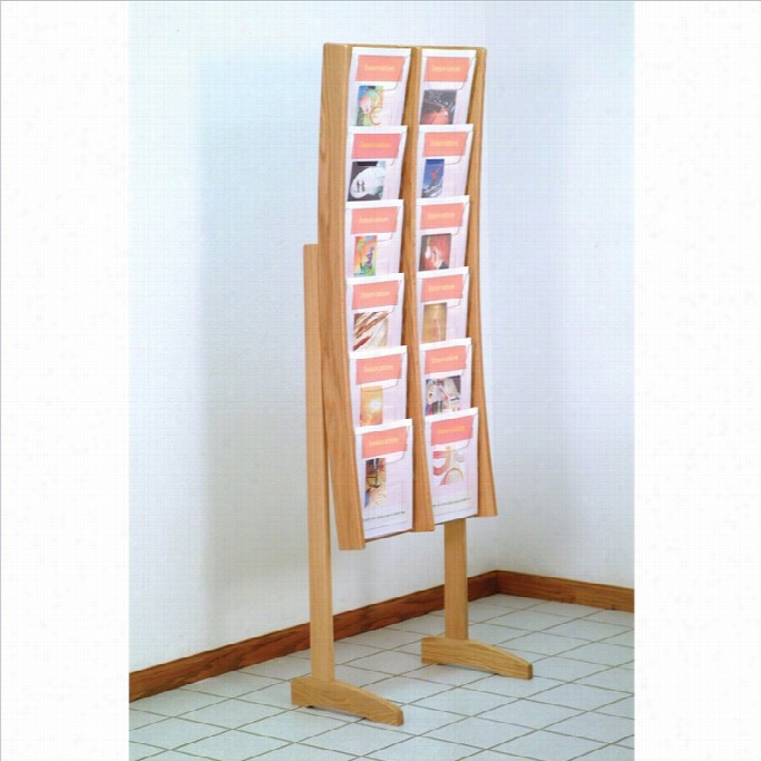 Wooden Mallet 12 Pocket Contemporary Flor Display In Light Oak