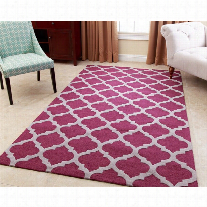 Abbyson Living 3'  Xx  5' New Zealand Wool Rug In Plum