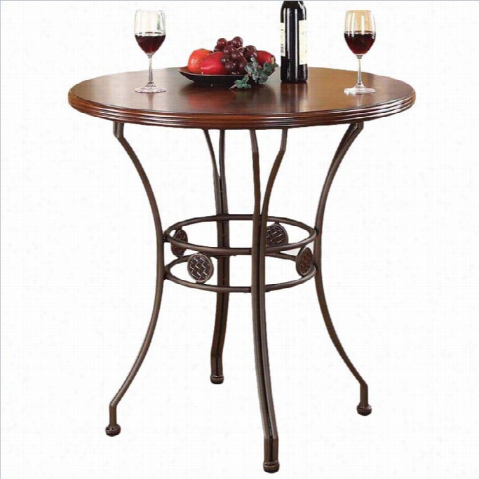 Acme Furniture Tavio Counter Heigt Table In Walnut And Dark Bronze