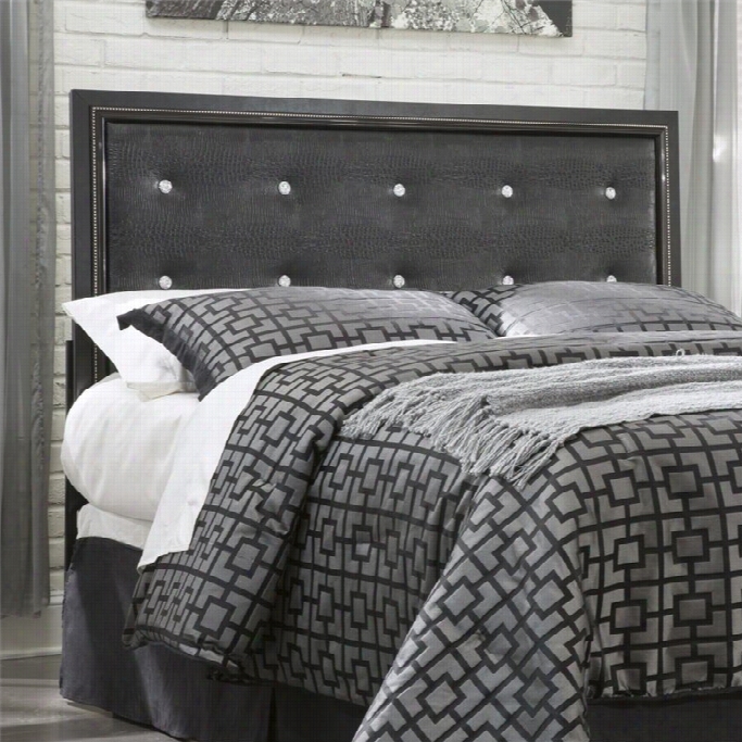 Ashley Alamadyre Faux Leather Full Queen Headboard In Blac