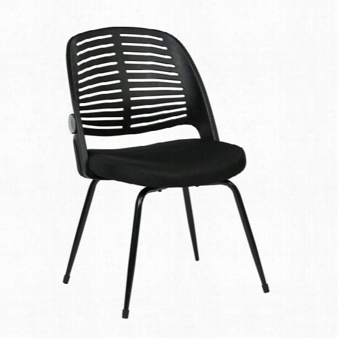 Avneue Six Tyler Black Guest Chair With Frame In Black