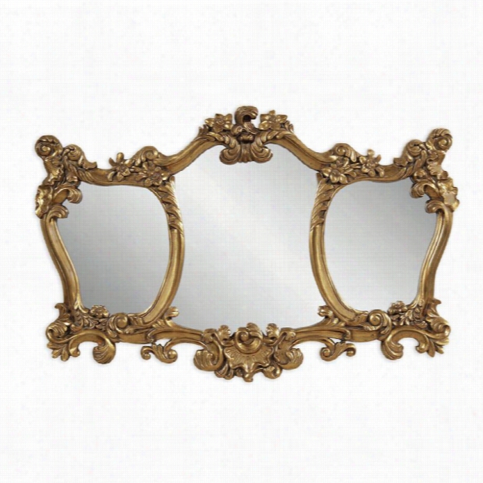 Bassett Mirror Donatella Wall Mirror In Antique Gold Leaf