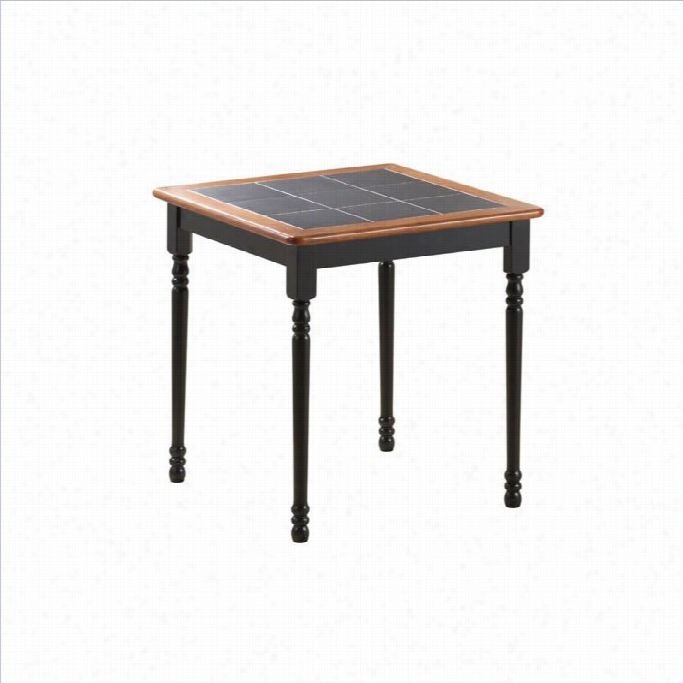 Boraam 30 X 30 Equality Tile Top Wood Dining Table In Black And Cherry