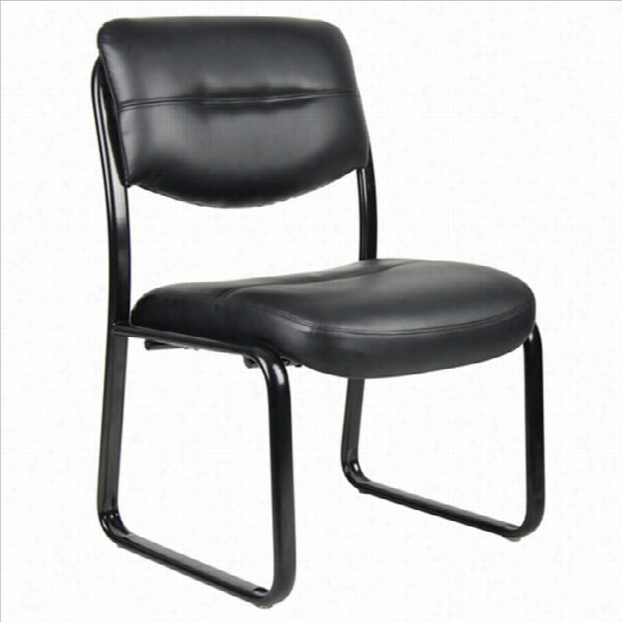 Boss Office Products Laether More With Black Frame Geust Chair