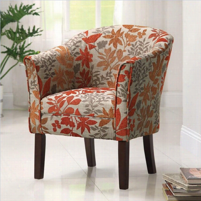 Coaster Barrel Club Chair In Autumn Floral Pattern