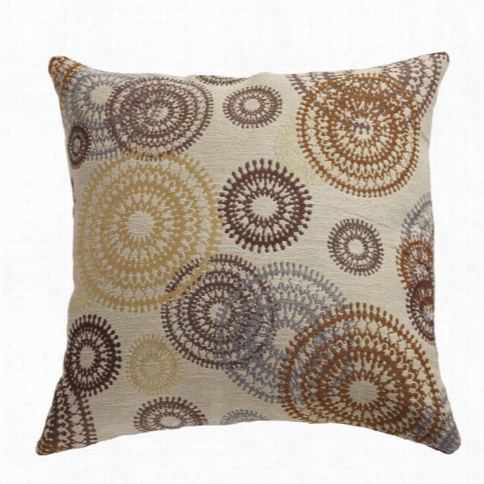 Coaster Circle Motif Throw Pillows In Brown