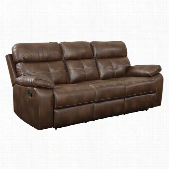 C Oaster Damiano Faux Leeatehr Motion Resting Sofa In Brown