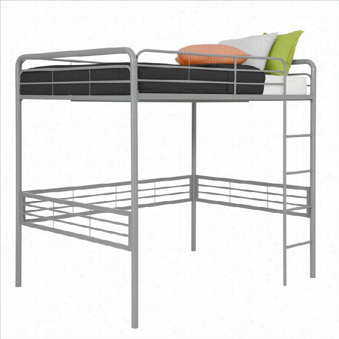 Dhp Metal Full Loft Bed In Silver