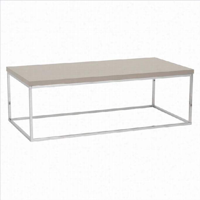Eurostyle  Teresa Rectangular Coffee Table In Taupe Lacquer