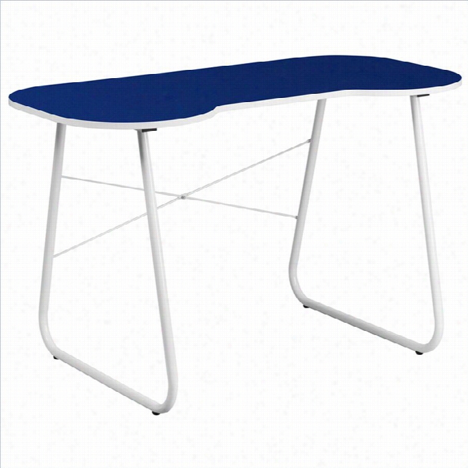 Fl Sh Furniture Computer Desk In Navy And White