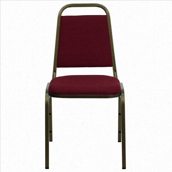 Flash Furniture Hercules Feast Stacking Chair  In Burgundy And Gold