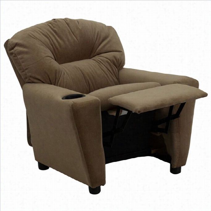 Flash Furniture Kids  Recliner In Brown With Cup Holder