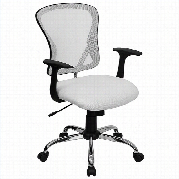 Flash Furniture Mid Back Mesh Office Chair In White