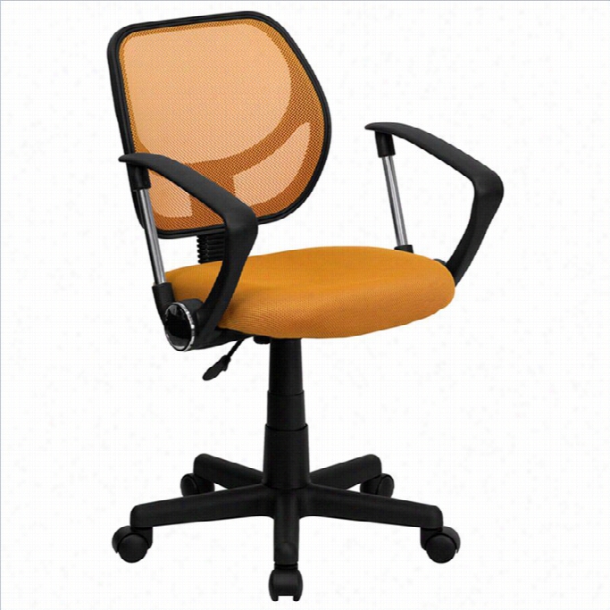 Flash Frnniture Mid-back Orange Mesh Charge Chair