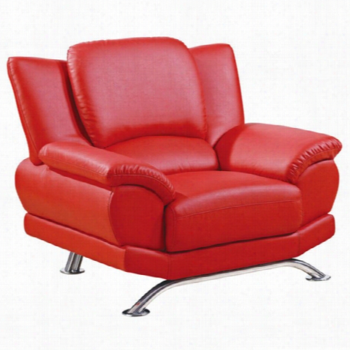 Globla Furniture Usa Leatber Accen T Chair In Red