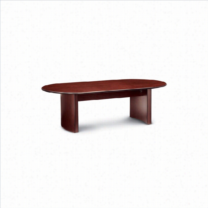 Global Total Office Racetrack 10' Conference Table With Curved Base-mahogany