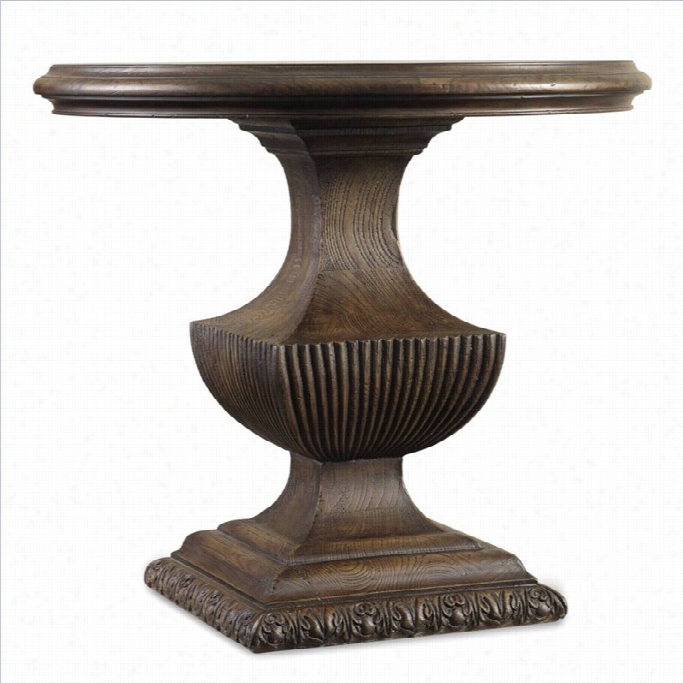 Hooker Furniture Rhapsody Urn Pedesta Table In Rustic Walnut