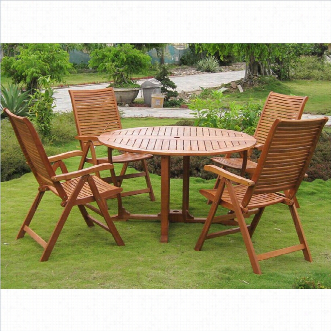 International Caravan Requena 5 Piece Wood Patio Dining Seg In Illegitimate