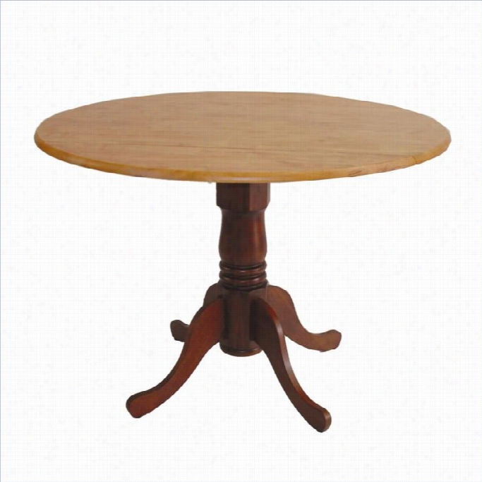 International Concepts Rounddual Drop Leaf Dining Table In Cinnamon Annd Espresso