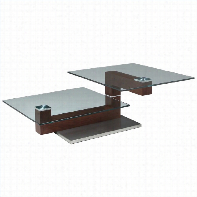 Janicd 24x36r  Eectangular Glass Top Coffee Table In Stainless Steel