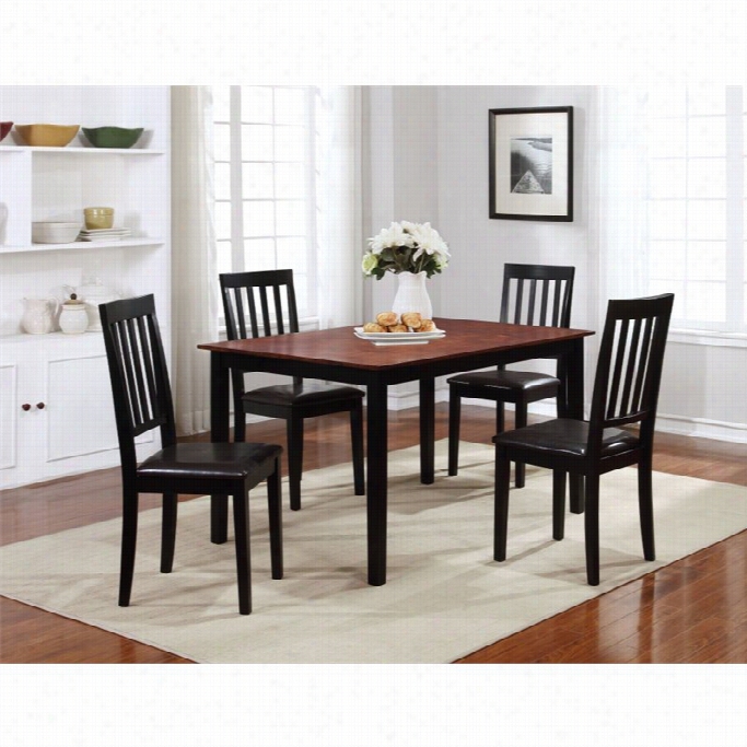 Linon Cayman Rectangular Wood Dining Table In Walnut