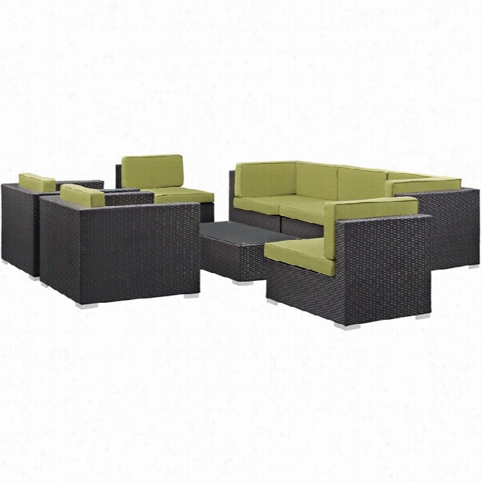 M Odway Convnee 8 Piece Outdoor Sofa  Set In Espresso And Peridot