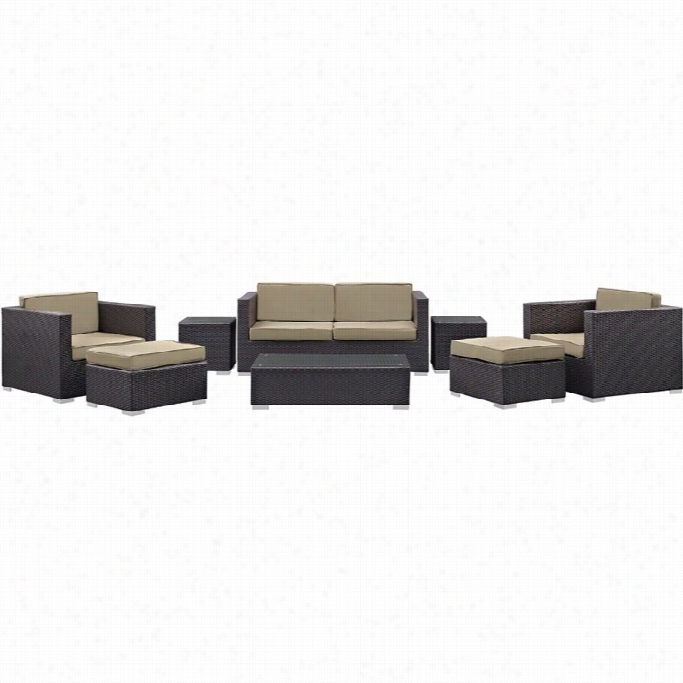 Modwayy Venice 8 Piec Outdoor Sofa Set In Espressoo And Mocha