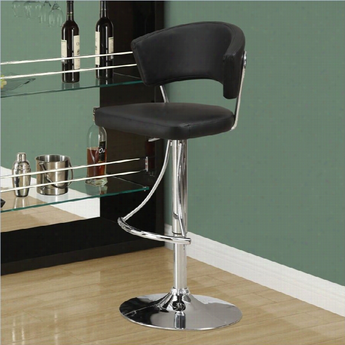 Monarch 28 Hydraulic Liftb Ar Stool In Black And Chrome