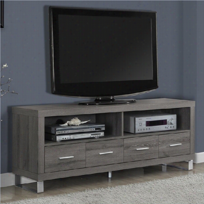 Monarch Tv Solace In Dark Taupe With Drawers