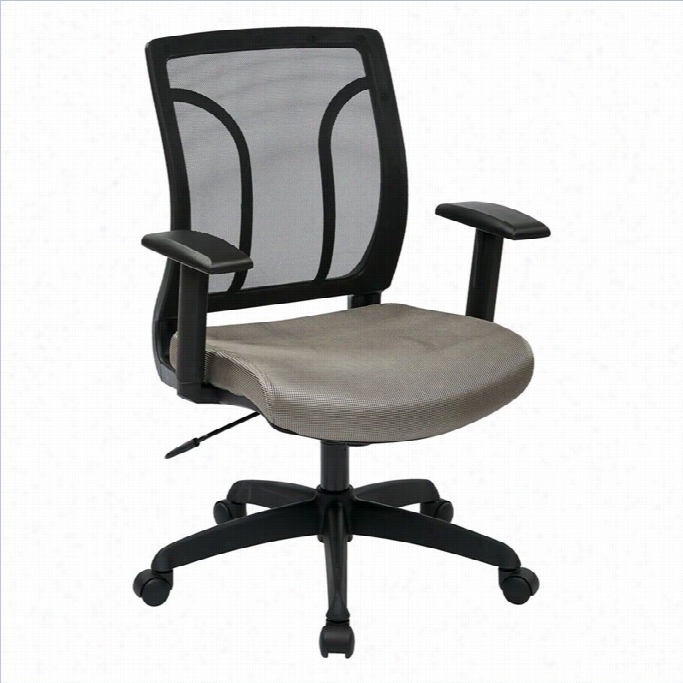 Office Star Em Series Screen Back Service Chair With Mesh Seat In Grey