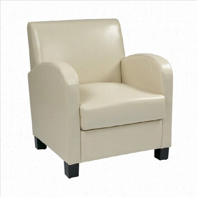 Office Star Metro Eco Leather Club Chair In Ivory