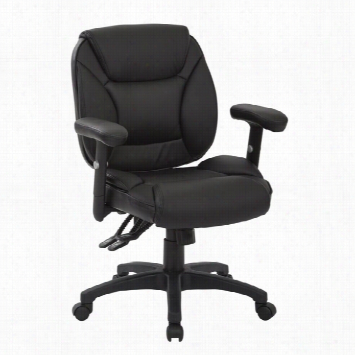 Office Fate Spx Leather Multifunction Office Chaid In Black