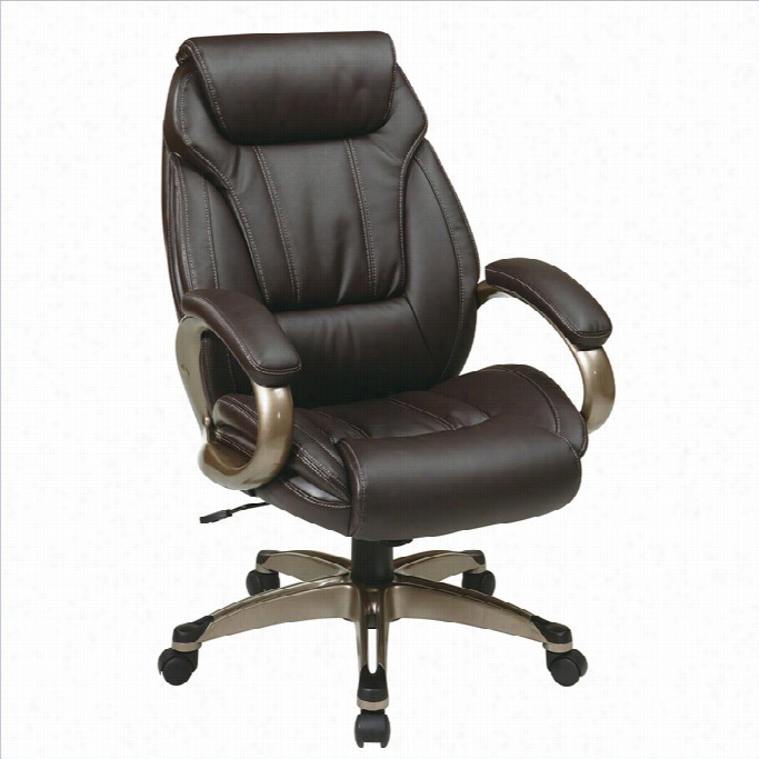 Office Star Work Smart Executive Eco Leather Office Cha Ir With Padded Arms