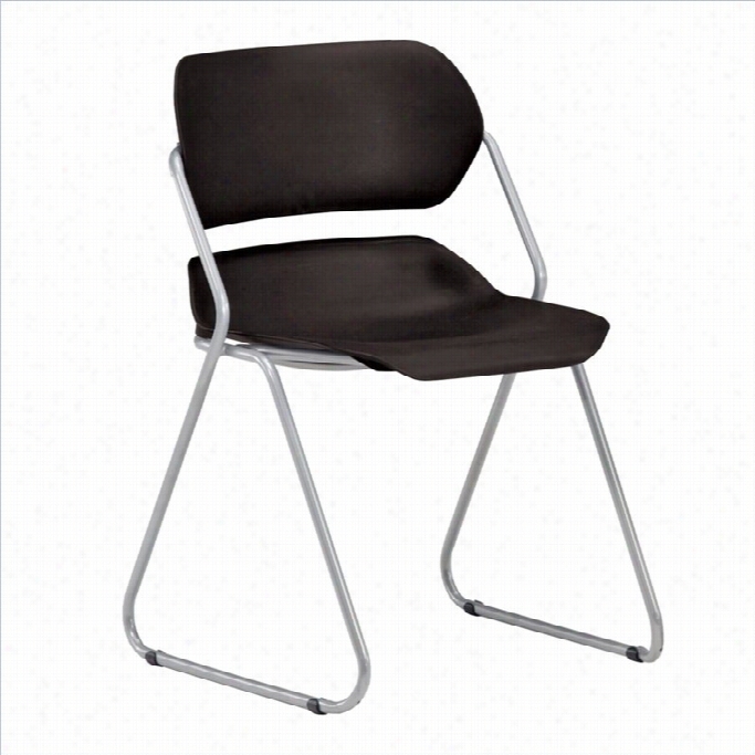 Ofm Armless Stack Sttacking Chair With Silver Condition In Black