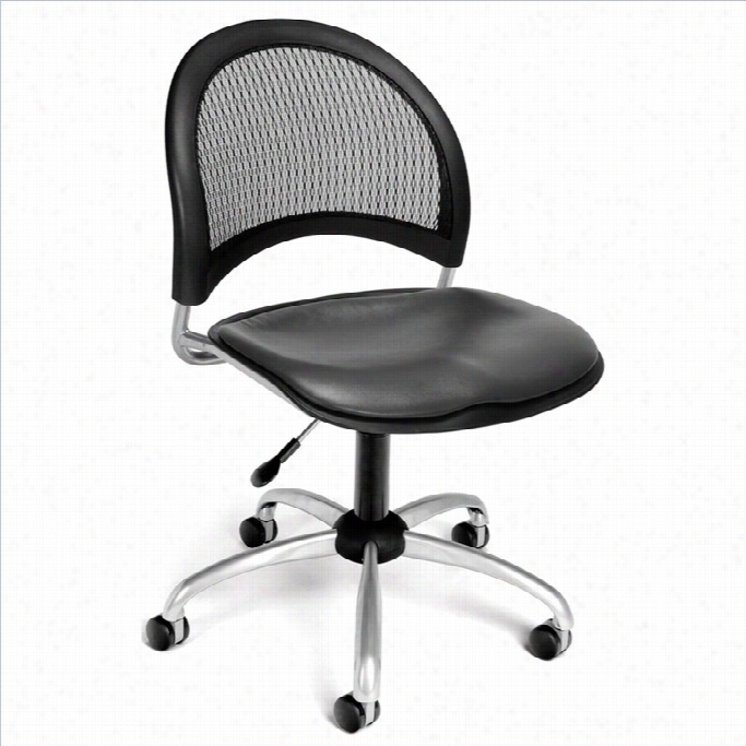 Ofm Moon Swivel Vinyl Office Chair In Char Coal