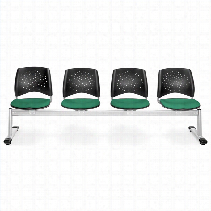 Ofm Stra  4 Beam Seating With Seats In  Hop-trefoil Green