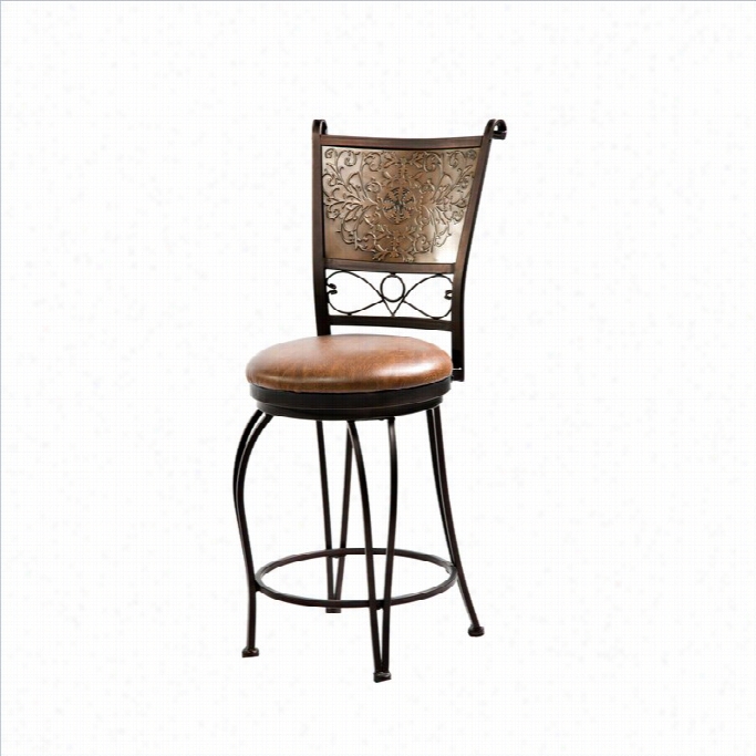 Powell Furniture 24 Stam Ped Hindmost Counter Stool In Bronze And Muted Copper