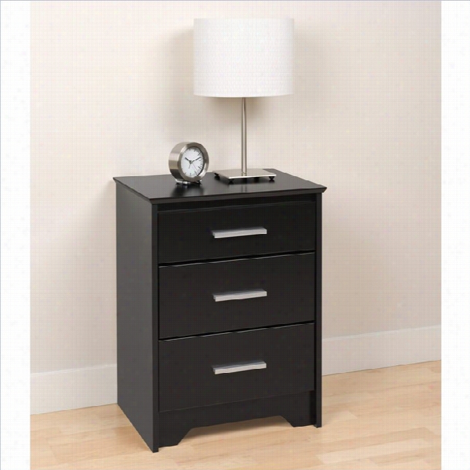 Prpeac Coal Harbo High  3 Drawer Nightstand In Black Finsih