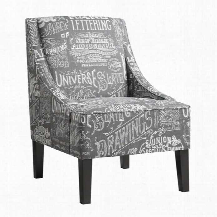 Pri Upholstered Accent Arm Chair In Chalkboard Shadow