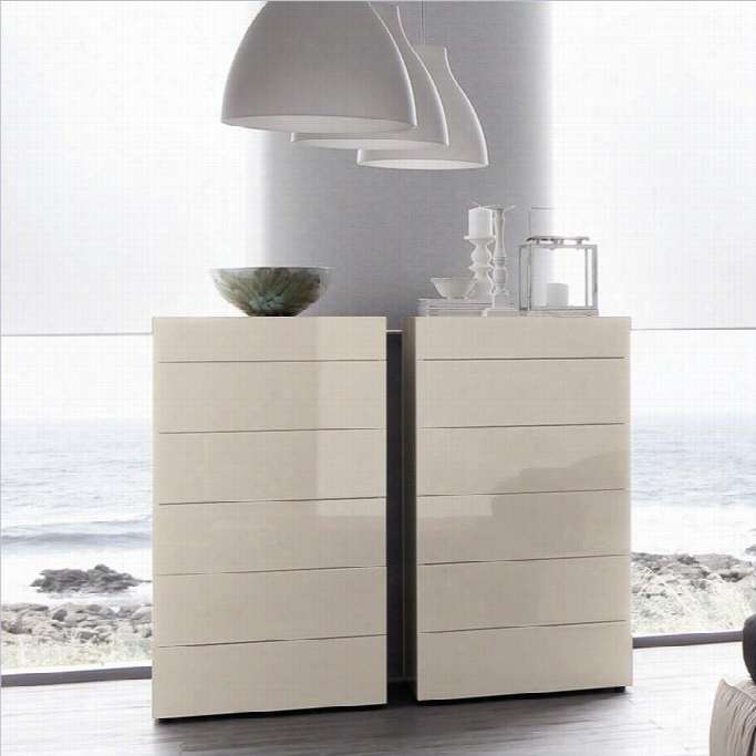 Rossetto Start 6 Drawer Chest In Glossy Lacquer White