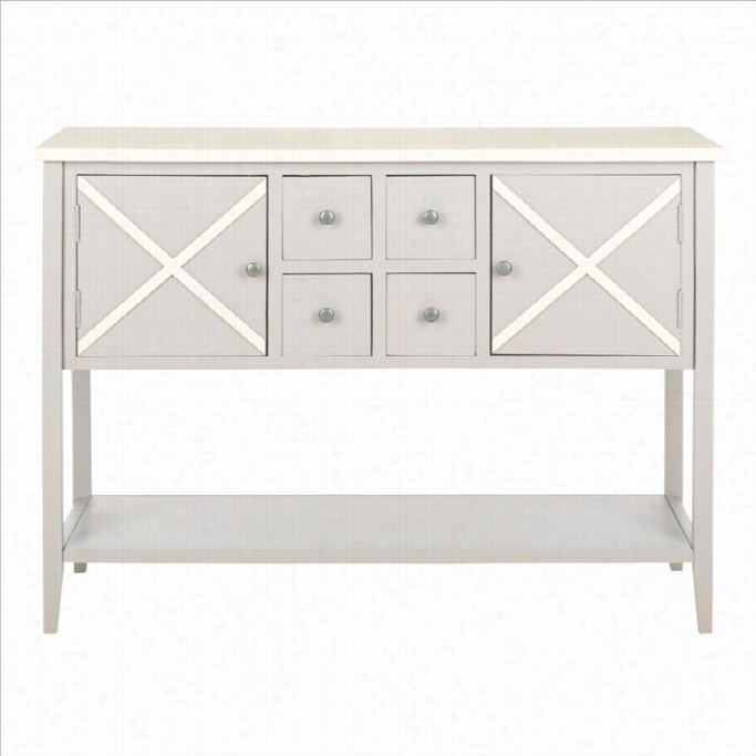 Safavieh Arrienne Poplar Wood Sideboard In Grey And White