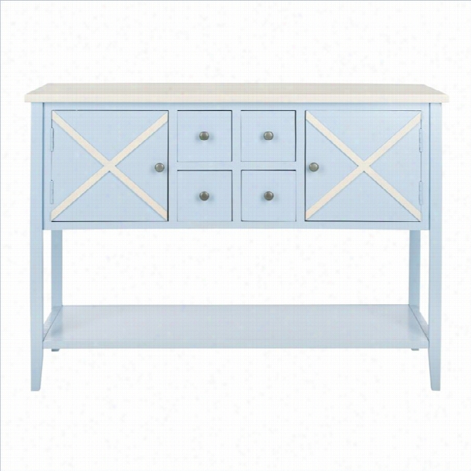 Safavieh Adrienne Poplar Wood Sideboard In Light Blue And White