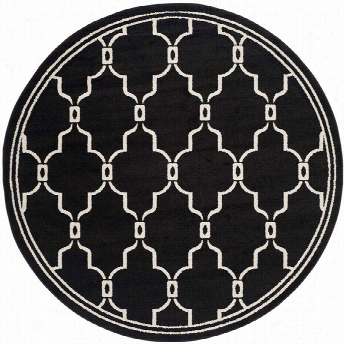 Safavieh Amhrest Anthracite Indoor Outdoor Rug - Round 7'