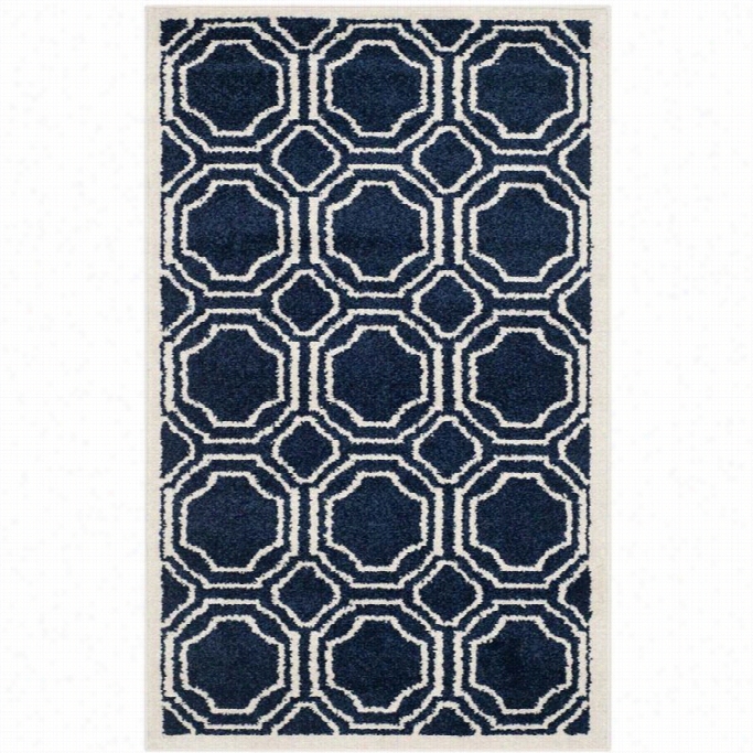 Safvaieh Amherst Navy Indoor Outdoor Ru G - Ruhner 2'6 X 4'