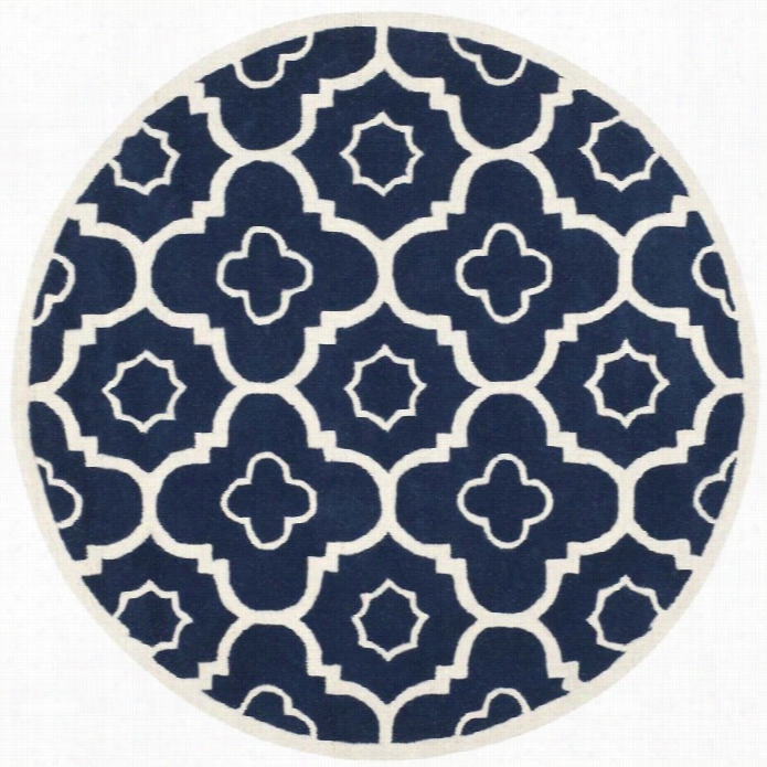 Safavieh Chattham Dark Blue Contempkrary Rug - Round 3'