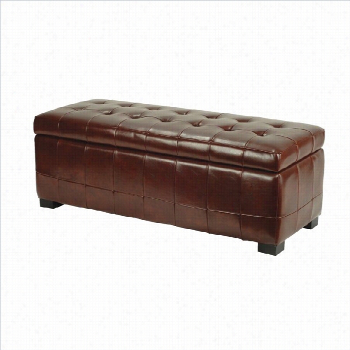 Safavieh Large Manhattan Beecch Wood Storage Bench In Cordovan